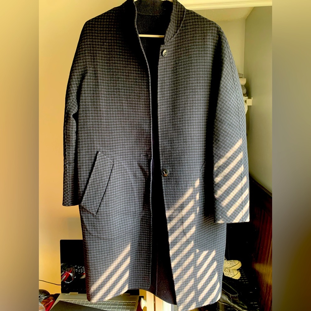 Rag & Bone reversible Darwen coat in houndstooth wool.